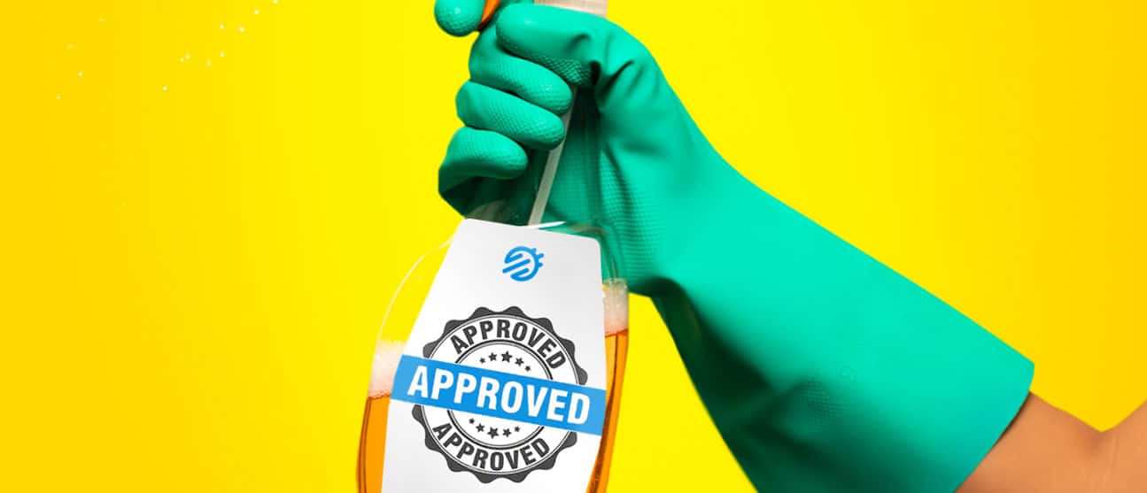 Certified cleaning product label