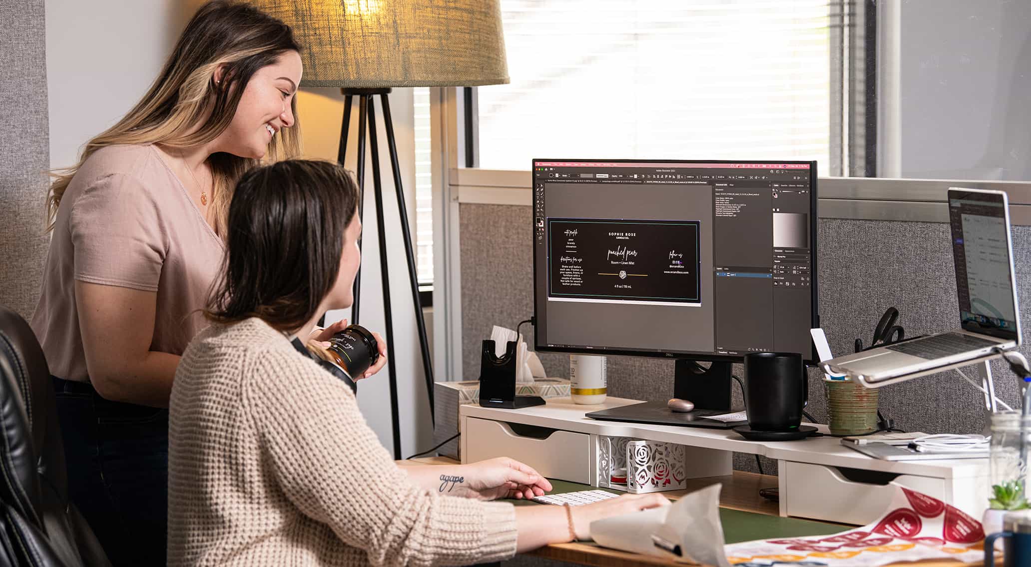 Employees at computer