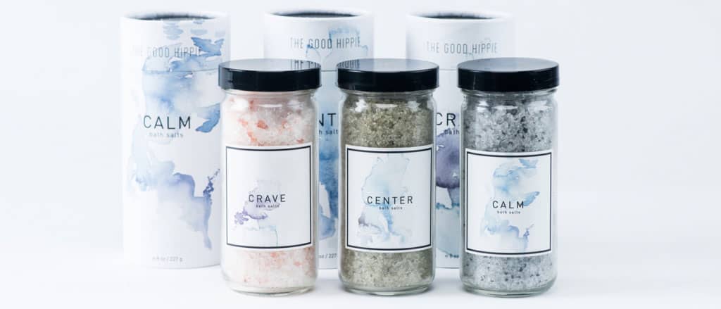 The Good Hippie bath salts with eco-friendly TerraSkin labels.