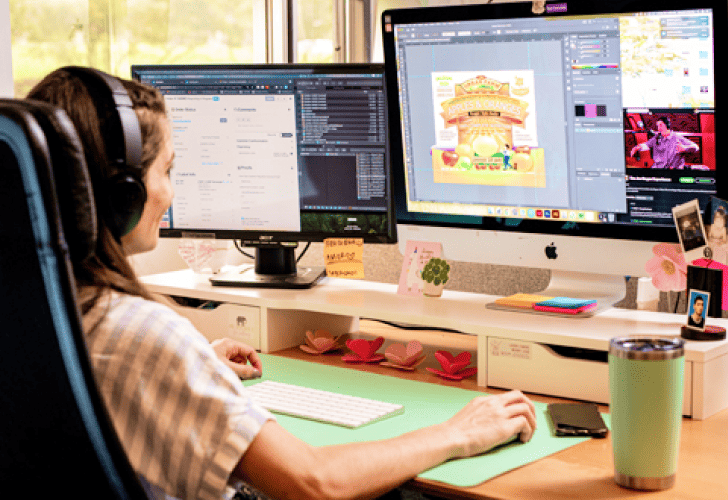 designer in front of computer