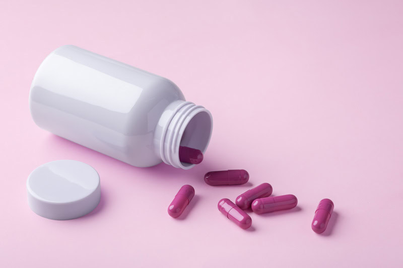 pink supplements primary supplement container
