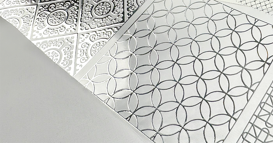 silver foil printed on clear material